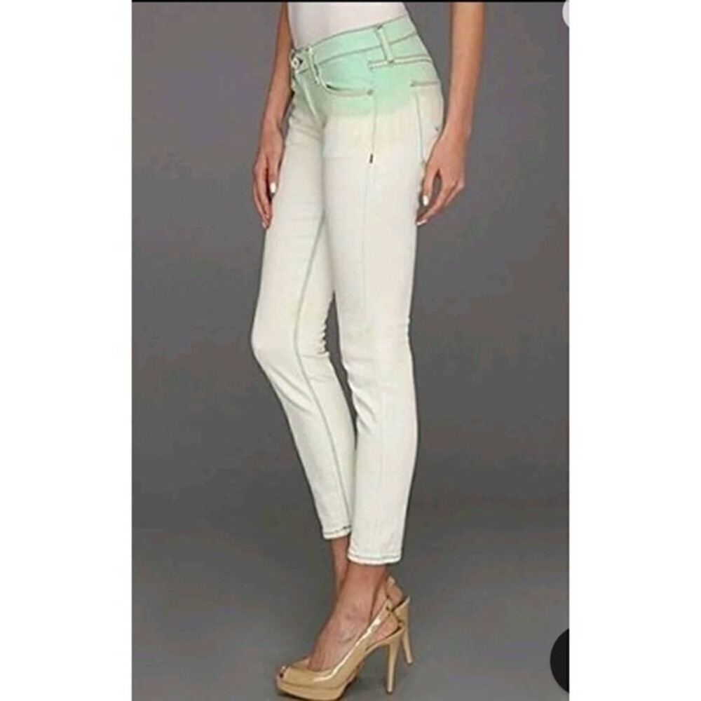Hudson Jeans Crop Krista Super Skinny Mint Ombre Wash Size 30 - Picture 2 of 13